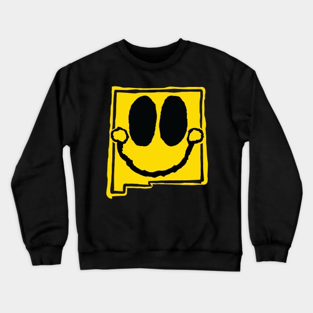 New Mexico Happy Cartoon Map Face with smile Crewneck Sweatshirt by pelagio